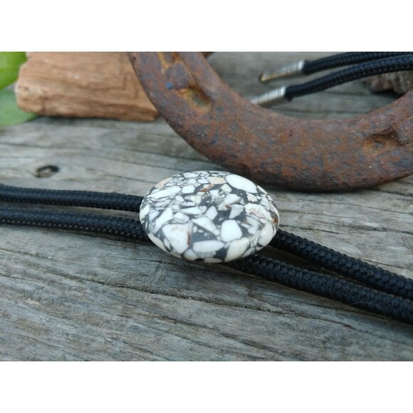 Handcrafted Terrazzo Mosaic Stone Bolo Tie - Picture 2 of 10